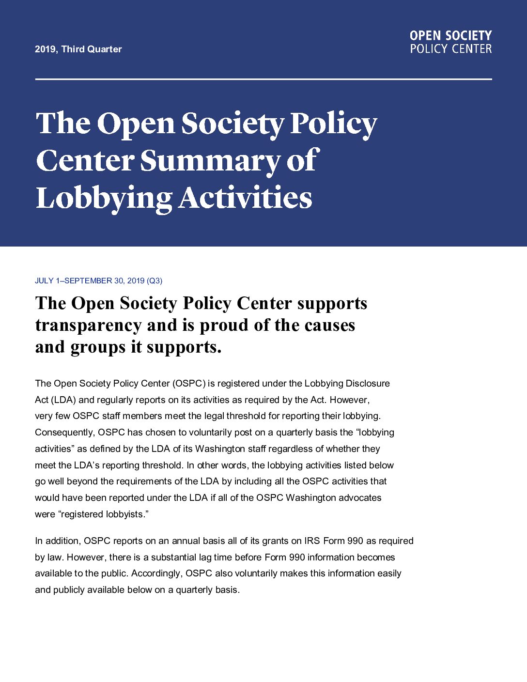 Report Cover